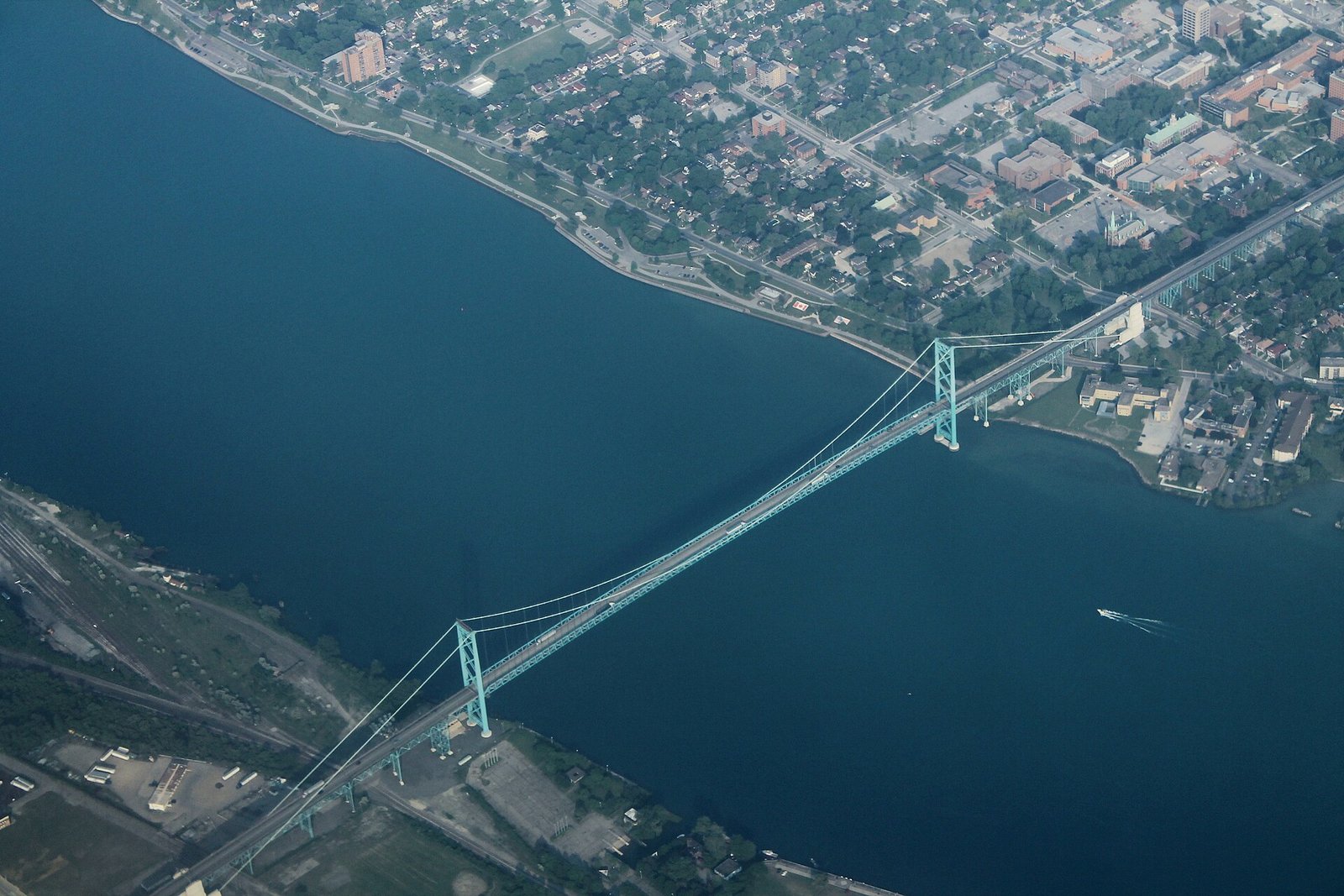 Ambassador Bridge between Windsor and Detroit