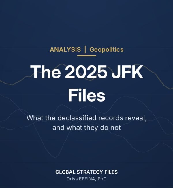 Global Strategy Files analysis cover: The 2025 JFK Files