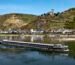 Cargo ship on the Rhine at very low water near Kaub, 2026
