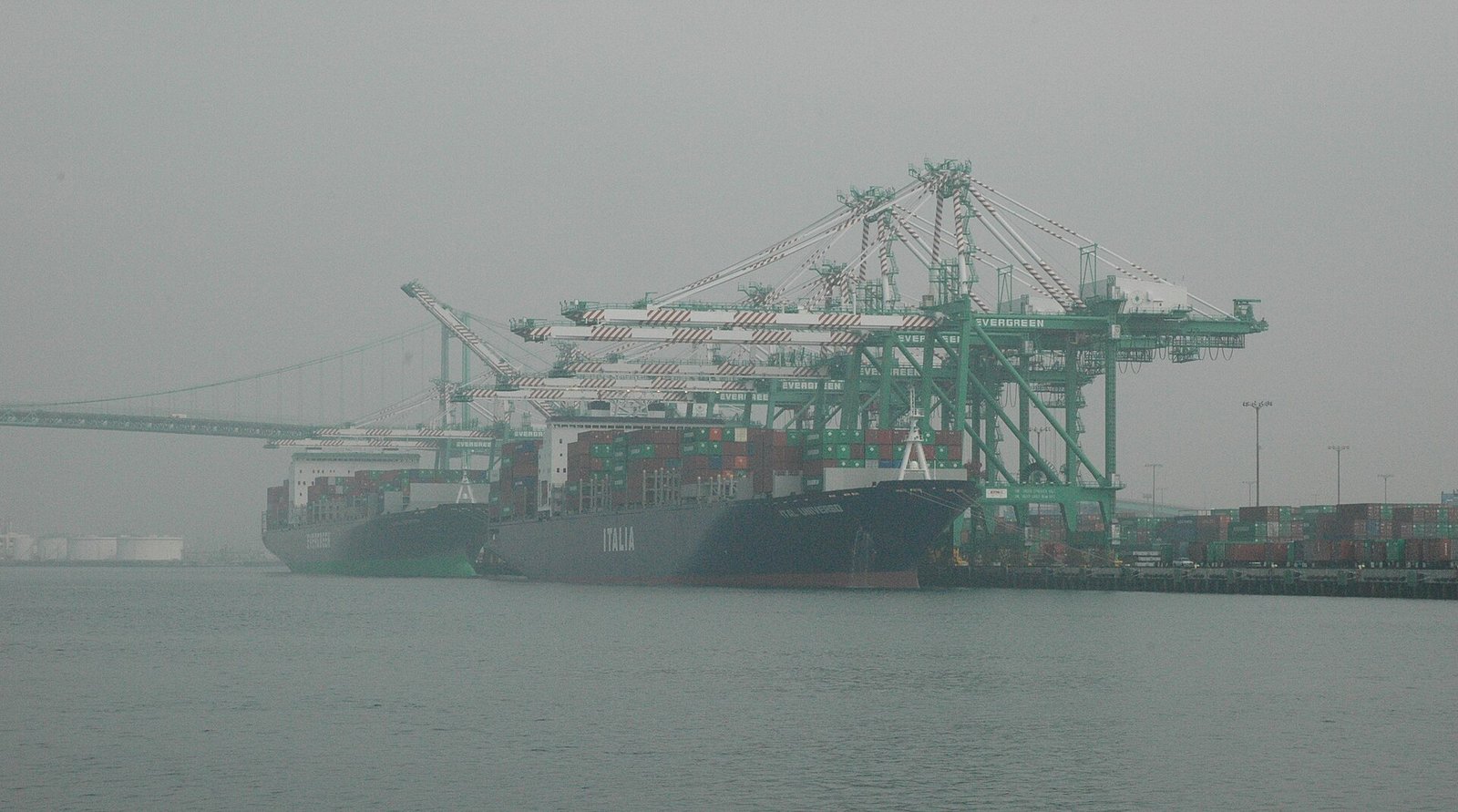 Container terminal and cranes at the Port of Los Angeles